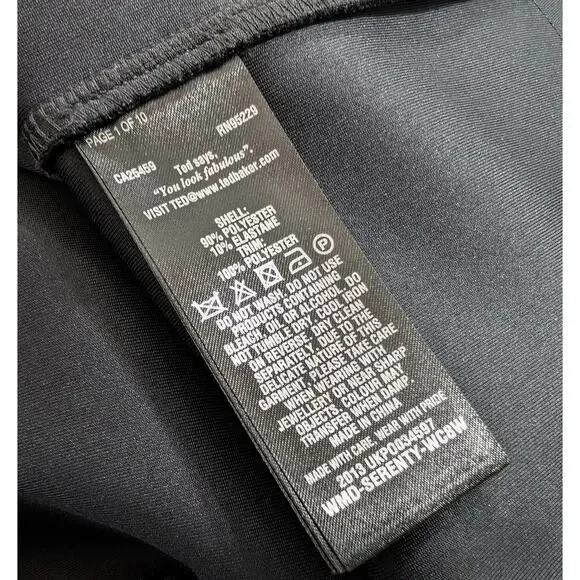 Ted Baker 3 Dress Black Serenity Bodycon Cocktail Misses Size US 8 - Picture 7 of 7